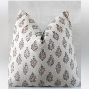 NEW Indian hand block print linen pillow cover